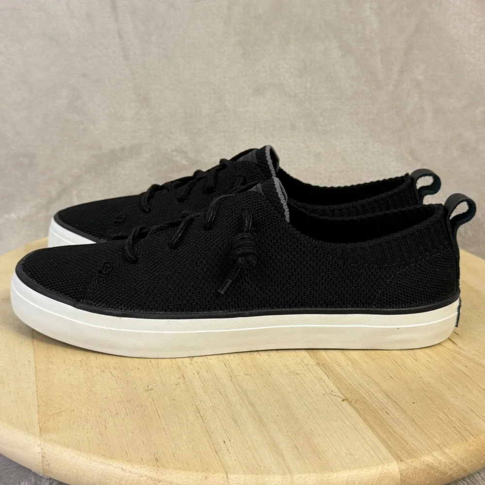 Sperry Crest Vibe Knit Black Sneakers Womens 8.5 Low Top Casual Shoes 109155